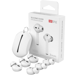 Вакуумні силіконові насадки AhaStyle для Apple AirPods та EarPods 3 малі пари Білі (AHA-01660-WHT) ТОП в Вінниці