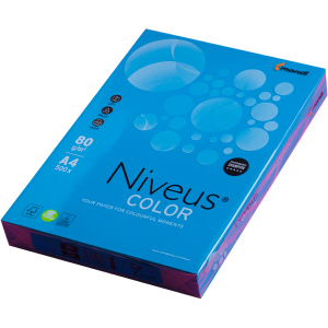 купити Набір офісного кольорового паперу Niveus Color А4 80 г/м2 Інтенсив 500 аркушів Темно-синій (A4.80.NVI.DB49.500)