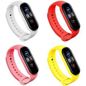 Набор ремешков 4 цвета BeCover для Xiaomi Mi Smart Band 5 / Mi Smart Band 6 Girl (705340) ТОП в Виннице