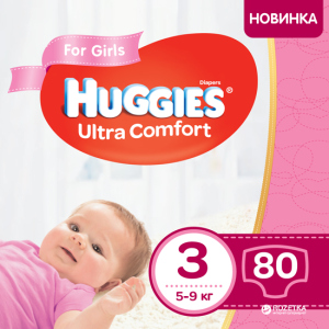 Подгузники Huggies Ultra Comfort 3 Mega для девочек 80 шт (5029053543604) в Виннице