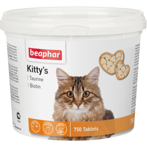 Кормова добавка Beaphar Kittys + Taurine + Biotine з біотином та таурином для кішок 750 таб (12597) (8711231125975) краща модель в Вінниці