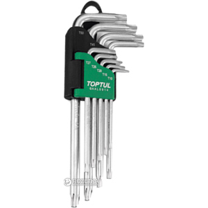 Набор ключей Torx длинных Toptul T10-T50 9 предметов (GAAL0914) лучшая модель в Виннице
