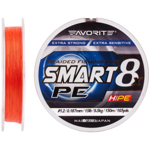 Шнур Favorite Smart PE 8x 150 м # 1.2/0.187 мм 9.5 кг Красно-оранжевый (16931083) в Виннице