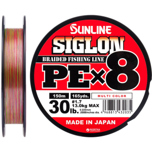 Шнур Sunline Siglon PE х8 150 м # 1.7/0.223 мм 13 кг Разноцветный (16581004) лучшая модель в Виннице