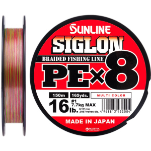 Шнур Sunline Siglon PE х8 150 м # 1.0/0.171 мм 7.7 кг Різнокольоровий (16581001) ТОП в Вінниці