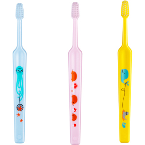 Набір дитячих зубних щіток TePe Mini Extra Soft 0-3 років 3 шт (382210) (7317400017594) надійний