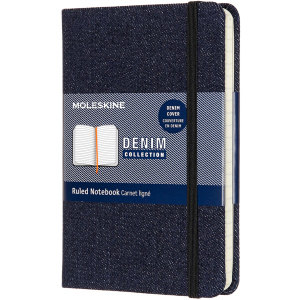 Записная книга Moleskine Denim 9 х 14 см 192 страницы в линейку Берлинская Лазурь (8058647626260) ТОП в Виннице