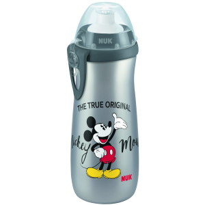 Поильник NUK Disney Mickey Sport с насадкой тяни-толкай 450 мл черный с серым (4008600400684) в Виннице