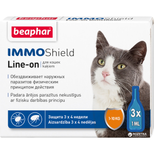 Капли Beaphar Immo Shield Line-on for Cats антипаразитные с диметиконом для котов и котят 3 пипетки (13581) (8711231135813) лучшая модель в Виннице