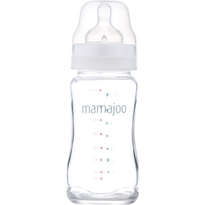 Скляна пляшка для годування Mamajoo №2 M із силіконовою соскою 240 мл (8697767124418) ТОП в Вінниці