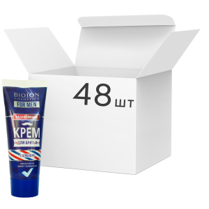 Упаковка крему для гоління Bioton Cosmetics Зволожуючий для всіх типів шкіри 75 мл х 48 шт (4820026153148) ТОП в Вінниці
