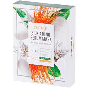 Маска для обличчя із протеїнами шовку Petitfee Silk Amino Serum Mask 10 х 25 г (8809508850030) краща модель в Вінниці