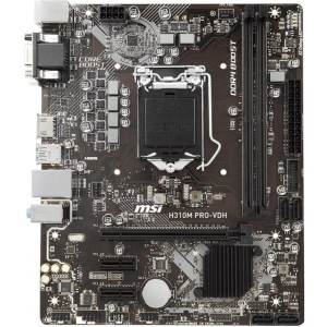 Мат. плата MB MSI H310M PRO-VDH PLUS (iH310/s1151/2xDDR4 2666MHz/1xPCIe x16/2xPCIe x1/4xSATA3/Glan/2xUSB3.1/4xUSB2.0/D-Sub, DVI, HDMI/Audio краща модель в Вінниці