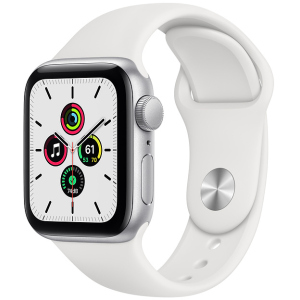 Смарт-часы Apple Watch SE GPS 40mm Silver Aluminium Case with White Sport Band (MYDM2UL/A) в Вінниці