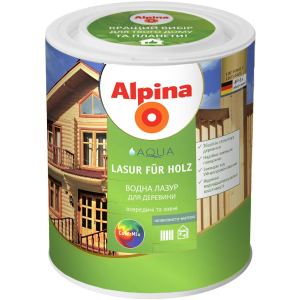 Лазур Alpina Aqua Lasur Fur Holz шовковисто-матовий 0.75 л Прозорий (930375) ТОП в Вінниці