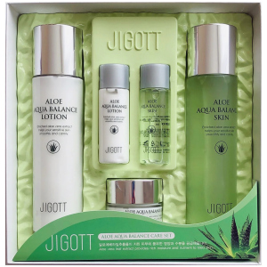 Набір зволожуючої косметики Jigott Aloe Aqua Balance Skin Care 3 Set з алоє (8809541281280) ТОП в Вінниці