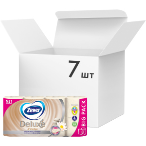 Упаковка туалетной бумаги Zewa Deluxe трехслойной Арома Спа 7 шт по 8 рулонов (7322540569506) в Виннице