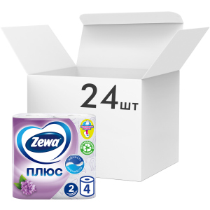 Упаковка туалетного паперу Zewa Плюс двошаровий аромат бузку 24 шт по 4 рулони (7322540667295)