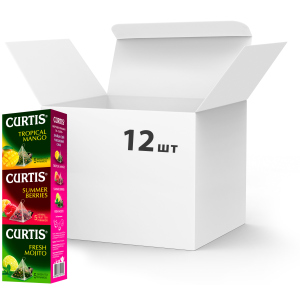 Упаковка пакетированного чая ассорти Curtis Tropical Mango, Summer Berries, Fresh Mojito 15 пакетиков х 12 шт (4823063701099)