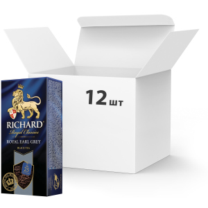 Упаковка чаю чорного з добавками пакетованого Richard Earl Grey 25 пакетиків х 12 шт (4823063701853) рейтинг