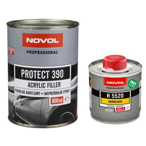 Акриловий ґрунт Novoll Protect 390 4+1 0.8л + затверджувач 0.2л Сірий краща модель в Вінниці