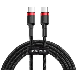 Кабель Baseus Cafule USB Type-C 3A 60W 1.0 м Black/Red (CATKLF-G91) краща модель в Вінниці