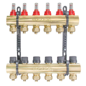 Коллектор теплого пола в сборе Wezer WF-6B с расходомерами в Виннице