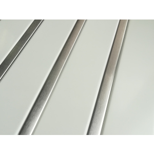 Реечный алюминиевый потолок Allux белый матовый - нержавейка сатин комплект 190 см х 220 см в Виннице