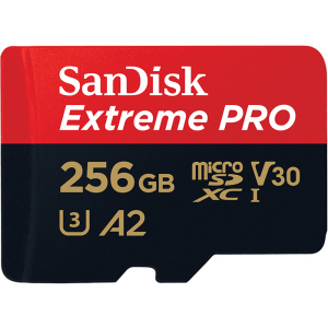 SanDisk microSDXC 256GB C10 UHS-I U3 A2 Extreme Pro V30 + SD-adapter (SDSQXCZ-256G-GN6MA)