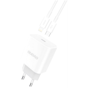 Зарядний пристрій Dudao Power Port PD A8EUset 20W Type-C з кабелем Type-C Lightning White (QT-DudaoA8EUset) ТОП в Вінниці