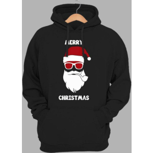 Худі з новорічним принтом JHK Santa Clause Hipster SWRAKNG-BK/NG XXL Чорне (2000000913179) ТОП в Вінниці