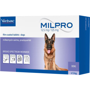 Антигельмінтний препарат Virbac Мілпро 12.5 мг/125 мг 4 таблетки (3597133069242) краща модель в Вінниці