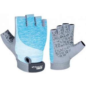 Рукавички тренувальні Sporter Gym Women Fitness Gloves (235.7 A) M Grey/Blue (2009999014607) в Вінниці