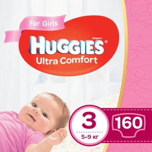 Подгузники Huggies Ultra Comfort 3 Mega для девочек 160 шт (80x2) (5029054218082) надежный