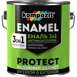 Эмаль антикоррозионная Kompozit 3 в 1 Protect 0.75 л Серая (4820085742307)