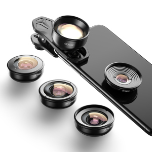 Набор объективов для телефона 5в1 Apexel APL-HB5 рыбий глаз широкоугольный макро телефото рейтинг