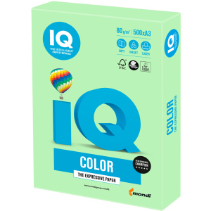 Папір офісний IQ Color MG28 A3 80 г/м2 500 листів Зелений (9003974402727) краща модель в Вінниці