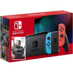 Nintendo Switch Neon Blue-Red (Upgraded version) + Игра The Witcher 3: Wild Hunt Complete Edition (русская версия) ТОП в Виннице