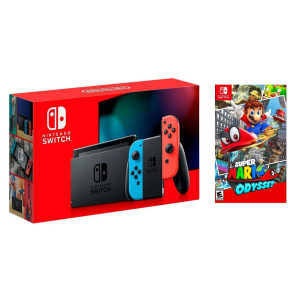 Nintendo Switch Neon blue/red - Обновлённая версия + игра Super Mario Odyssey
