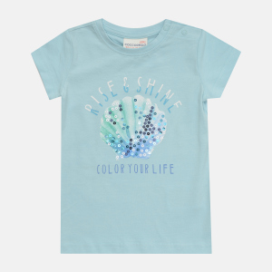 Футболка Coccodrillo Color Your Life WC1143201COL-014 122 см Блакитна (5904705511821) краща модель в Вінниці