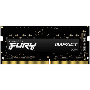 Оперативна пам'ять Kingston Fury SODIMM DDR4-3200 16384MB PC4-25600 Impact Black (KF432S20IB/16) в Вінниці