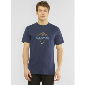 Футболка Salomon Blend Logo Tee M LC1408400 S Синя (0193128348342) ТОП в Вінниці