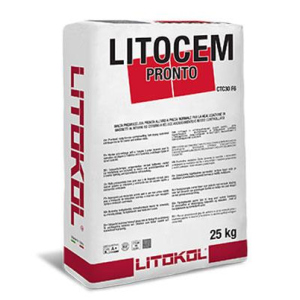 Стяжка на цементній основі LITOKOL LITOCEM PRONTO швидковисихаюча 25кг LTCPNT0025 Сірий надійний