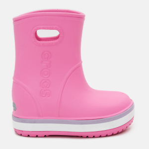 Гумові чоботи Crocs Crocband Rain Boot 205827-6QM-C9 25-26 Рожеві з лавандовим (191448410497)