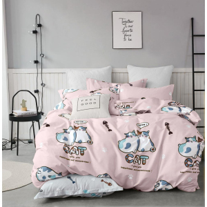 хороша модель Комплект постільної білизни Zastelli Бязь Cats on Pink 175x210 (2500000992117)