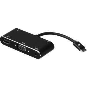 Адаптер 2E Type-C - USB 3.0 Female + AUX + HDMI Female + VGA + USB Type-C Female 0.15 м (2E-W1408) ТОП в Виннице