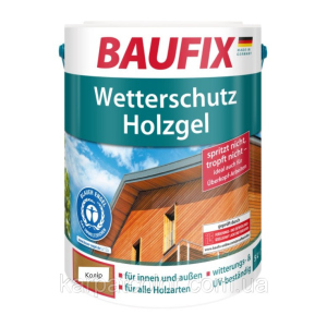 Гелева водорозчинна блакить для дерева BAUFIX Wetterschutz Holzgel (5 л) Сосна в Вінниці