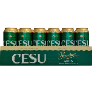 Упаковка пива Cēsu Premium Green Gluten-free Lager безглютенове світле фільтроване 4.7% 0.5 л х 24 шт (4750142004058) в Вінниці