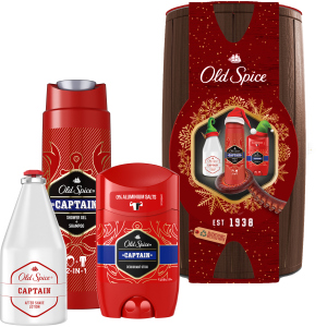 Подарунковий набір для чоловіків Old Spice Твердий дезодорант Captain 50 мл + Гель для душу 250 мл + Лосьйон після гоління 100 мл (8006540413760)