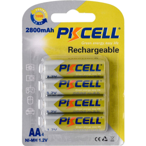 Акумулятор PkCell 1.2V AA 2800 мАг NiMH Rechargeable Battery 4 шт (PC/AA2800-4B) рейтинг